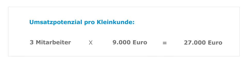 Rechnung Umsatzpotential pro Kleinkunde