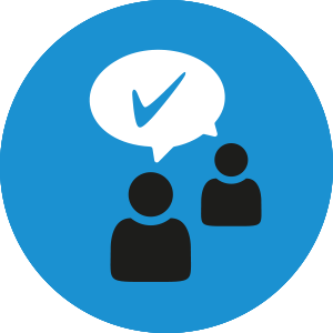 Icongrafik als Symbol für Zuverlässigkeit, Kommunikation