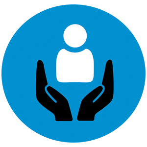 Icongrafik als Symbol für den Wert: Achtung des Einzelnen